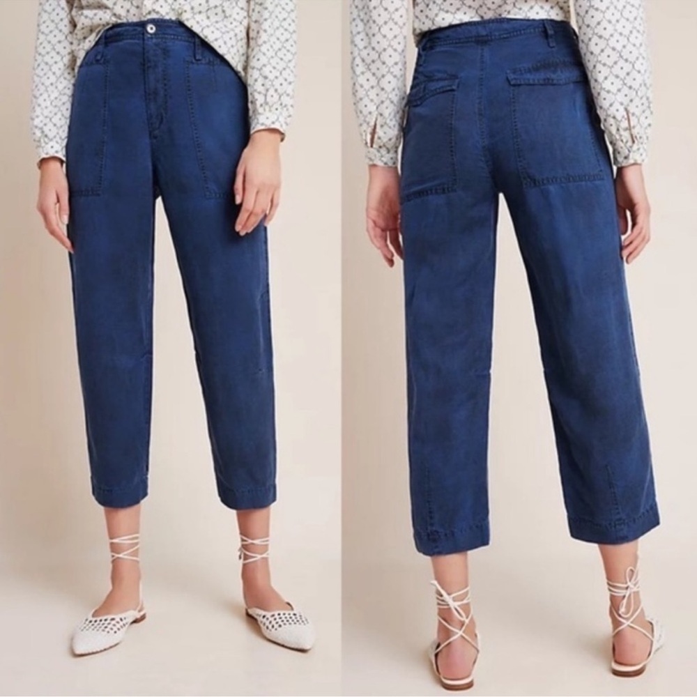 Anthropologie Navy Ankle-Length Pants